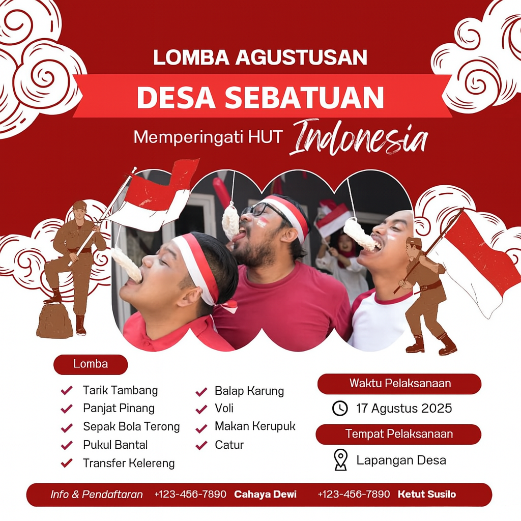 Pengumuman: Lomba Agustusan Desa Sebatuan Meriahkan HUT RI ke-80!